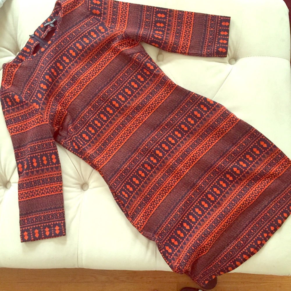 Thick Sweater Tribal Print Dress